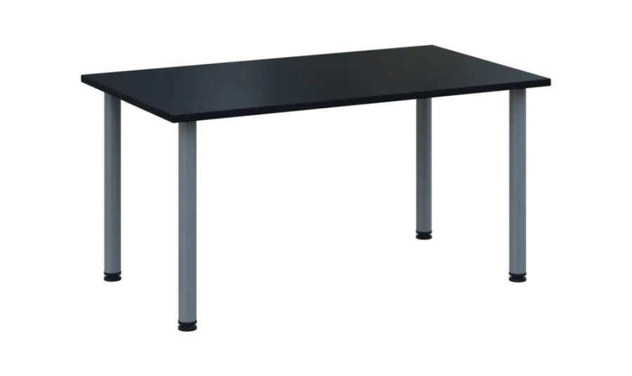 CRTR 140 jídelní stůl, kovová podnož stříbrná, deska 25 mm, 1394x800 mm, černá